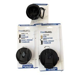 Set of 3 Frost Buddy tumbler Universal/To-Go Buddy/protein shaker lids NEW
